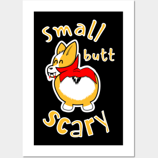 Small Butt Scary Corgi in Costume Posters and Art